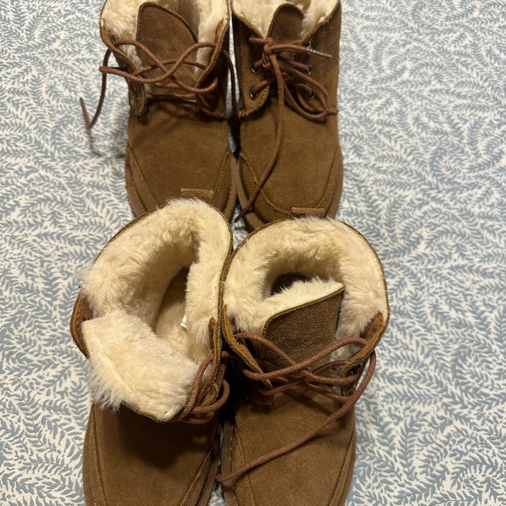 Lamo Brown Kids Boots with Cream Lining x2